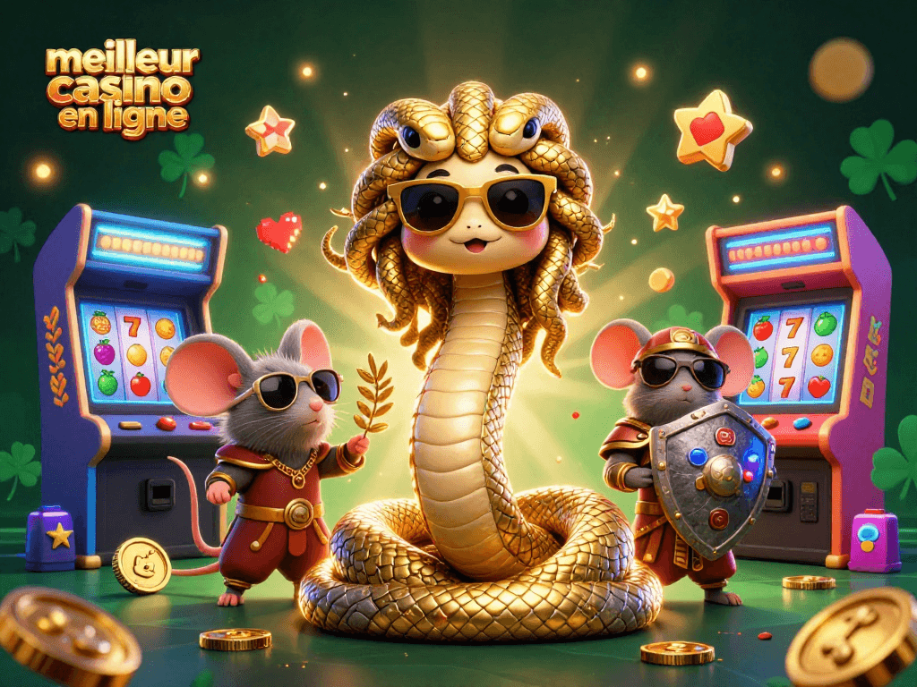 Jouez dans le meilleur casino en ligne avec Medusa et un combattant en jeu vidéo.
