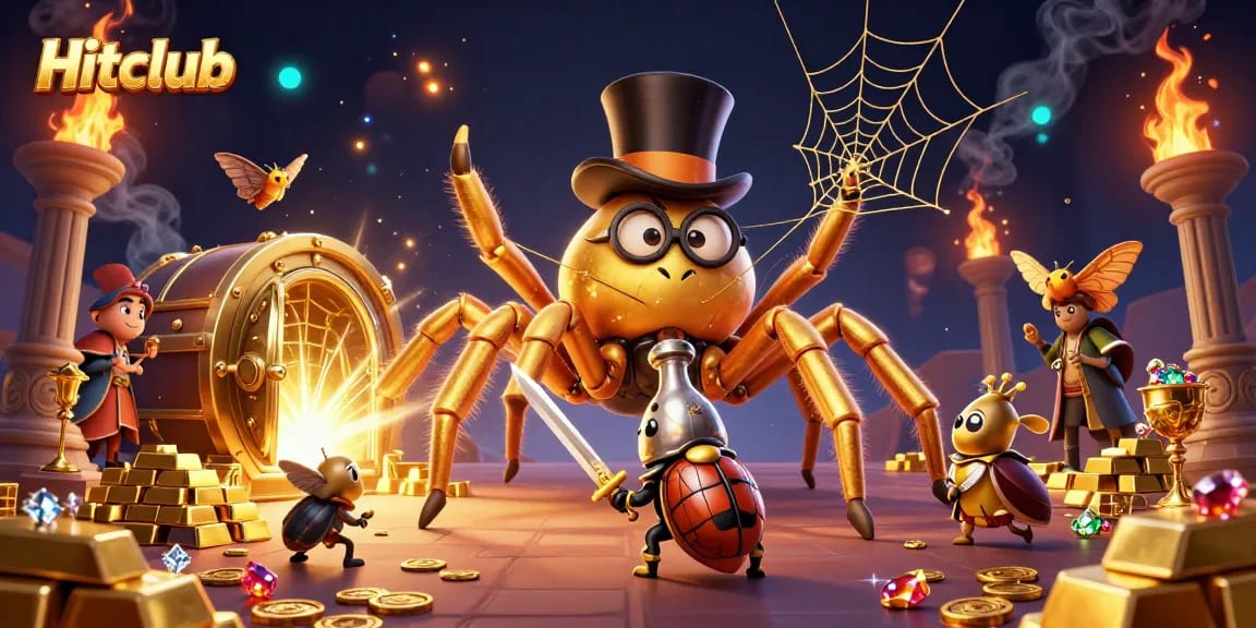 Hitclub players engage in thrilling gaming scenes with eye-catching golden visuals and dynamic casino elements.