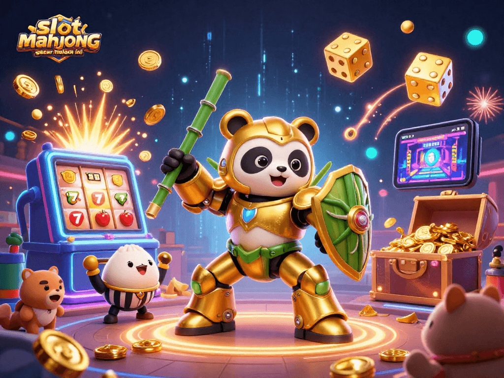 Engage with slot mahjong gacor malam ini amid a festive 3D casino showdown, showcasing jackpot excitement.