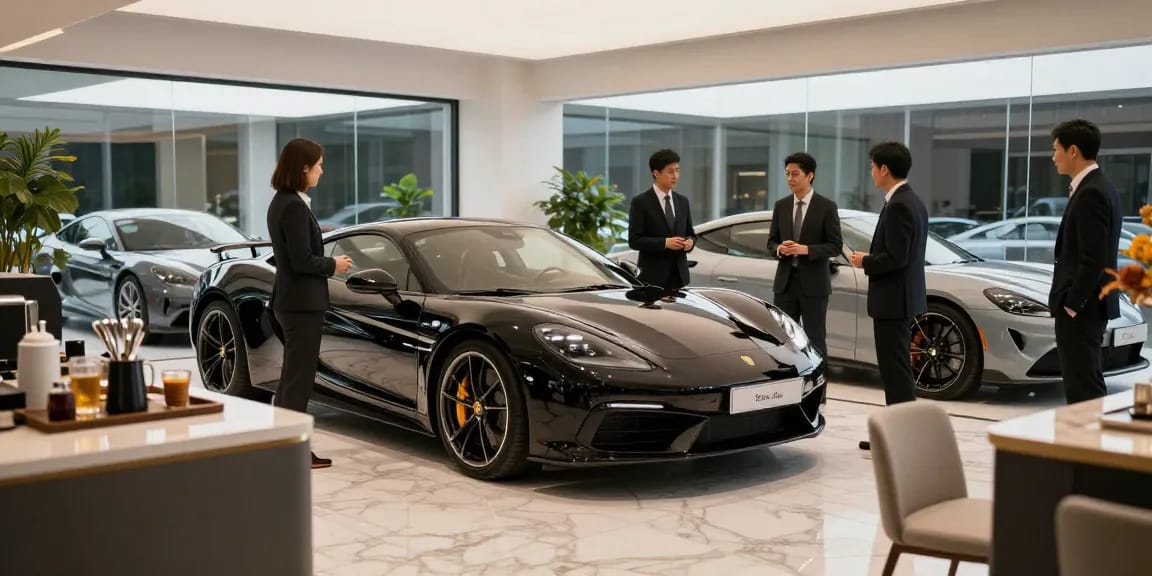 Pengalaman rental mobil mewah LUXURY 777 dengan tampilan mobil dan suasana elegan.