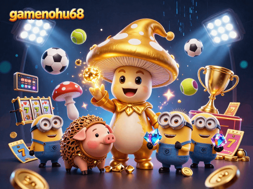 Experience unmatched thrills at gamenohu68 with a magical casino adventure illustration featuring golden wizardry and treasure!