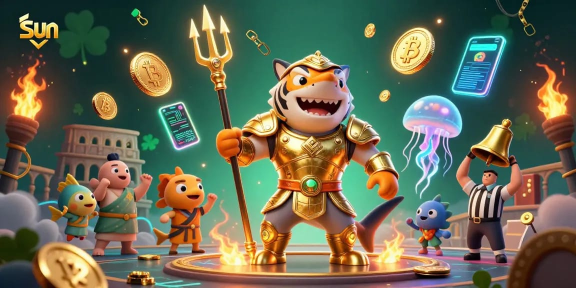 Spin the sun-themed reels in a vibrant 3D underwater casino illustration full of excitement.