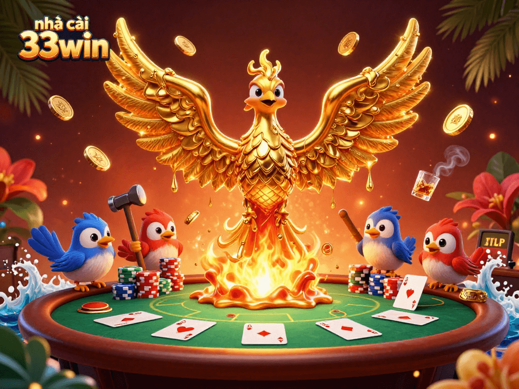 Experience thrilling gameplay at nhà cái 33win with dynamic poker scenes featuring vibrant characters and rich details.