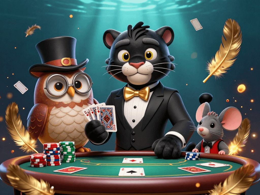 Join the action with slidegamers in this vibrant 3D gambling scene featuring stylish characters and dynamic casino elements.