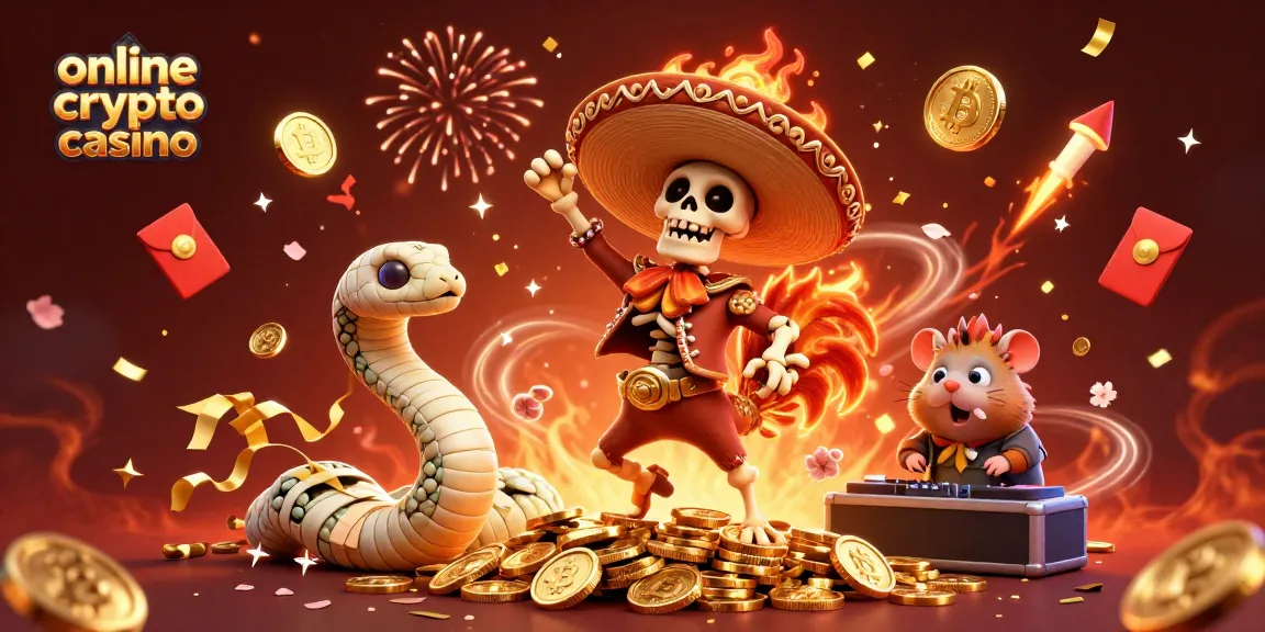 Scopri il vivace mondo del casino online crypto mentre il gallo mariachi balla su monete d'oro.