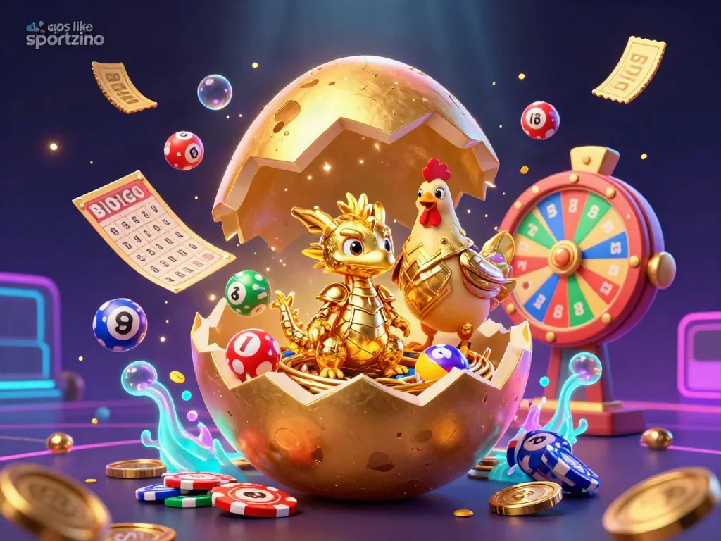 Experience the excitement of apps like Sportzino with vibrant lottery balls and casino elements.