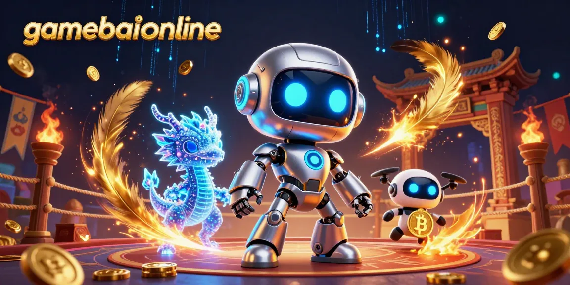 Experience thrilling gameplay at gamebaiionline, featuring neon elements and digital companions.
