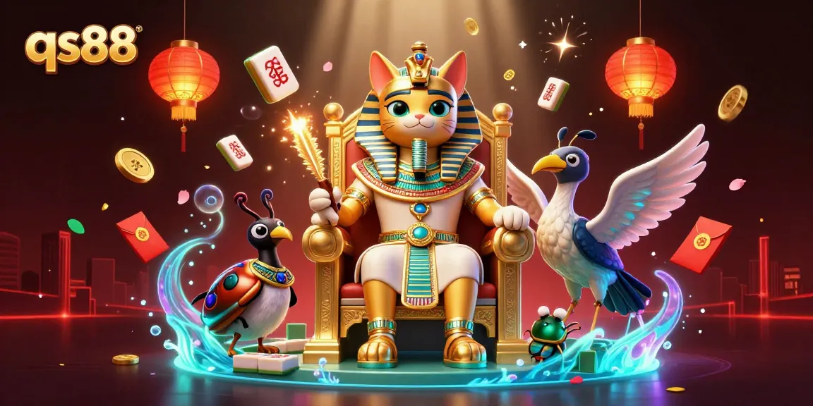 Experience thrilling gaming action with qs88 in this vibrant 3D casino illustration featuring captivating elements.