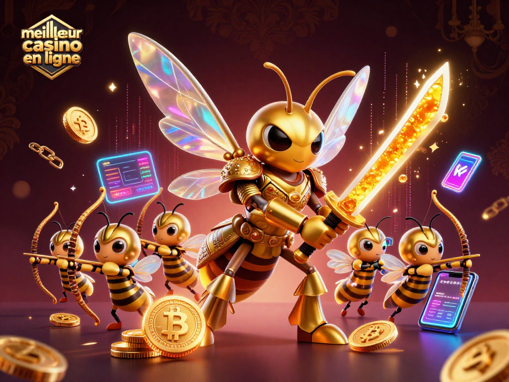 Plongez dans le monde du meilleur casino en ligne avec une scène vibrante d'illustration 3D captivante.