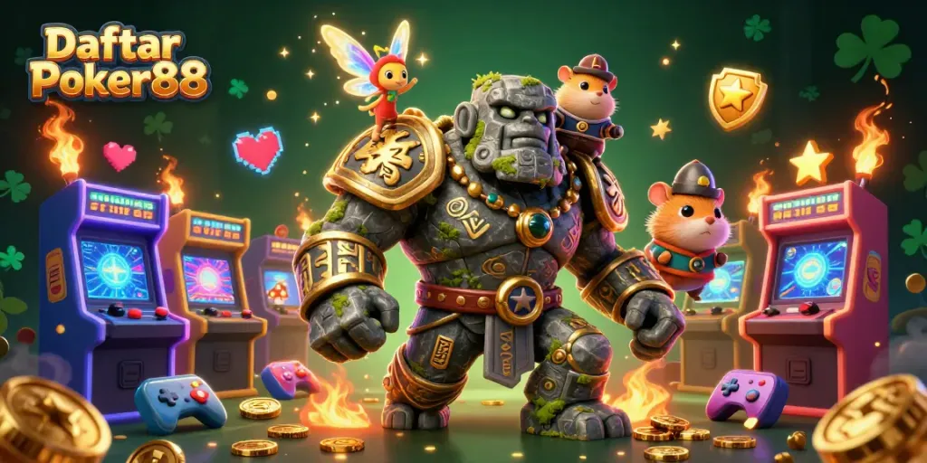 Immerse yourself in Daftar Poker88 with this colorful, enchanting scene featuring magical characters and dynamic game elements.