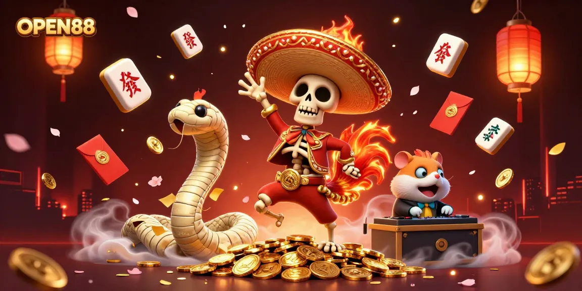 Engage with thrilling games at OPEN88, showcasing a vibrant 3D casino experience.
