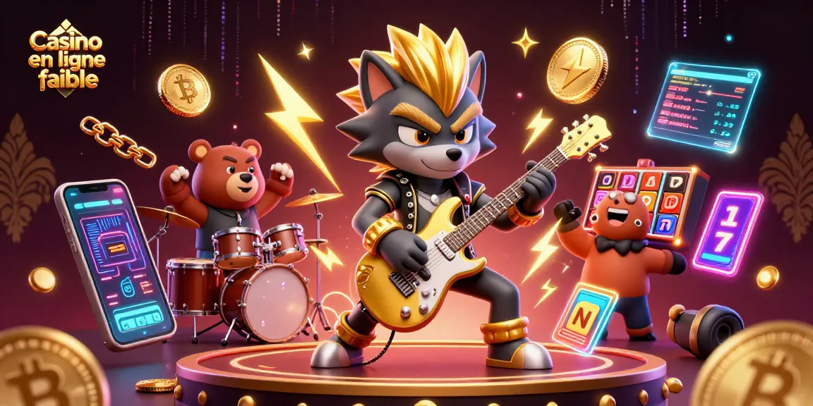 Experience the thrilling ambiance of a Casino en ligne fiable featuring rock star characters and vibrant game elements.
