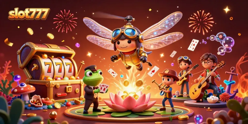 Mainkan slot777 dengan serunya di kasino lilypad yang dikelilingi harta karun dan karakter menarik.