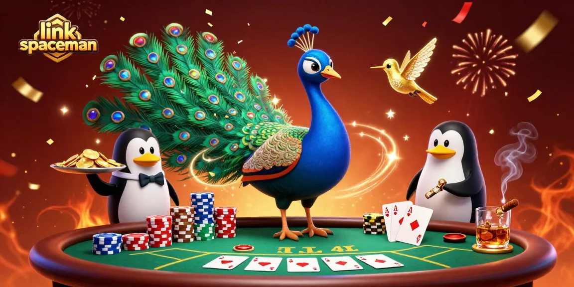 Experience vibrant gaming action with link spaceman as colorful characters and poker elements harmonize.