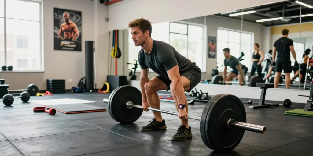 Buying steroids for muscle growth in Italy - athlete deadlifting in a vibrant gym