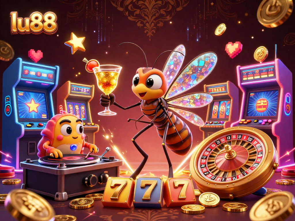 Experience thrilling wins with lu88 in this lively casino scene featuring vibrant gaming elements.