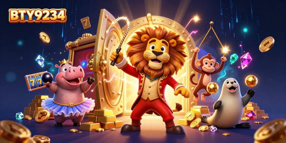 Engage with BTY9234's thrilling casino experience featuring a dynamic 3D circus theme.