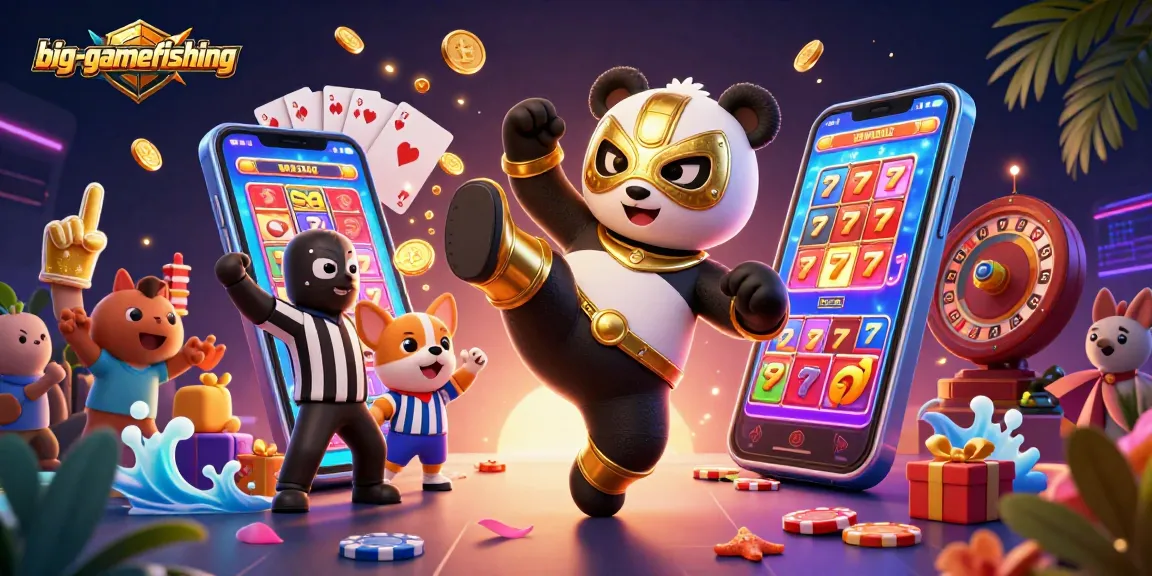 Engage in big-gamefishing with a dynamic casino scene featuring animated characters and vibrant gaming symbols.