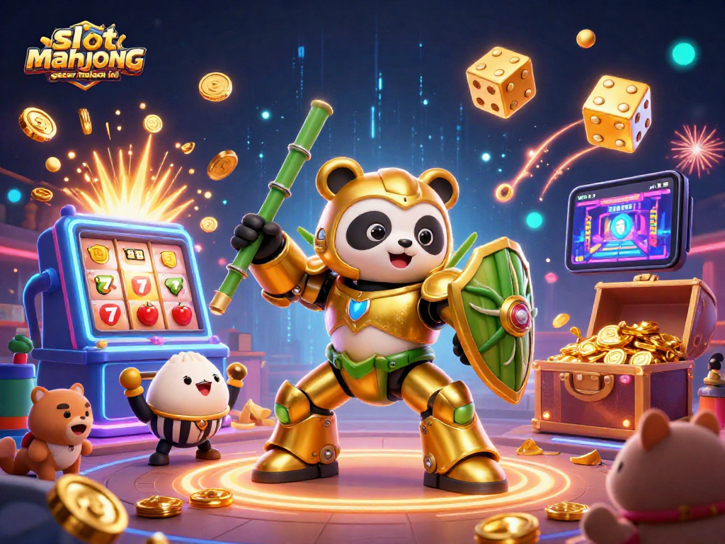 Engage with slot mahjong gacor malam ini amid a festive 3D casino showdown, showcasing jackpot excitement.