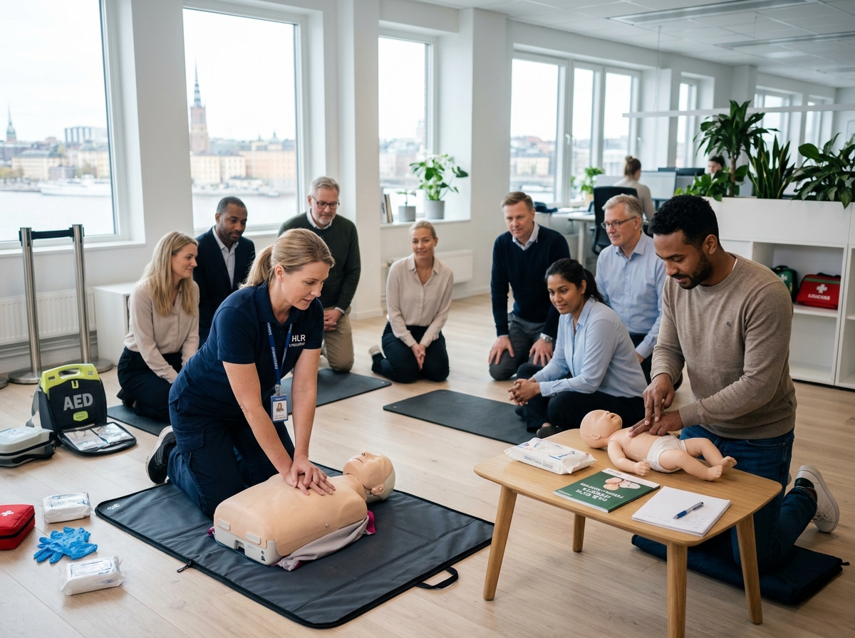 HLR kurs Stockholm med engagerande praktisk träning