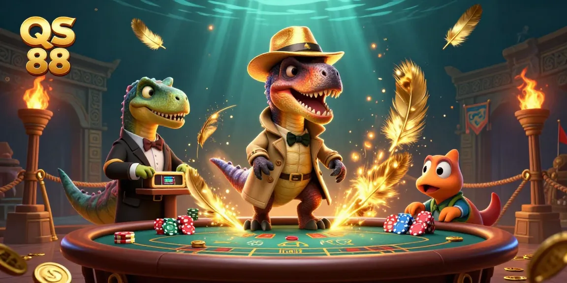 Play classic casino games with QS 88, featuring vibrant characters and thrilling gambling ambiance.