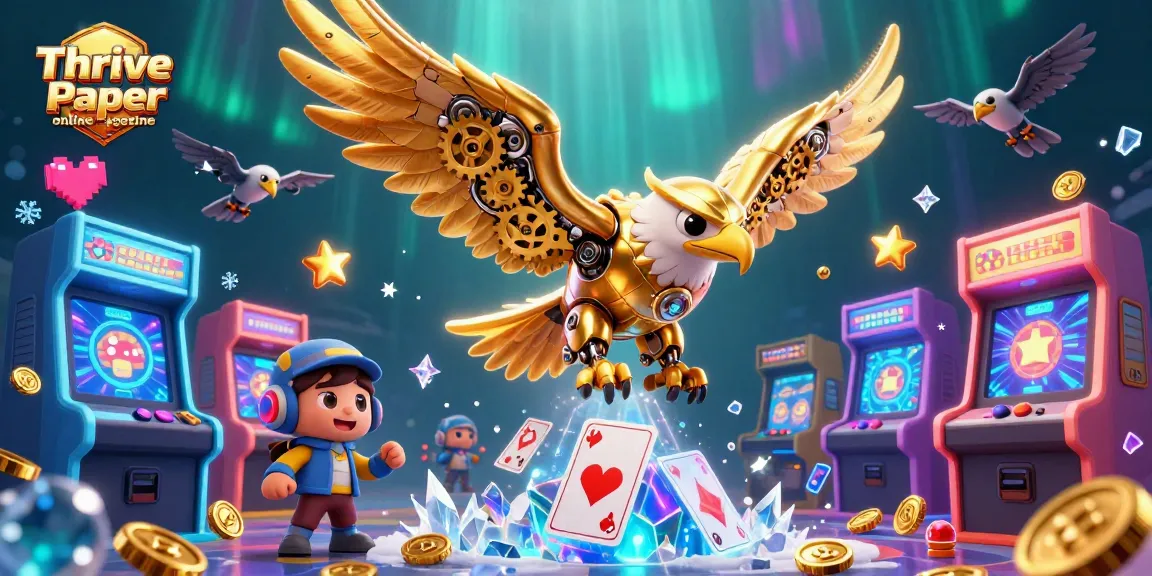 Engage in thrilling gameplay with Thrive Paper online magazine's vibrant casino-themed 3D art.