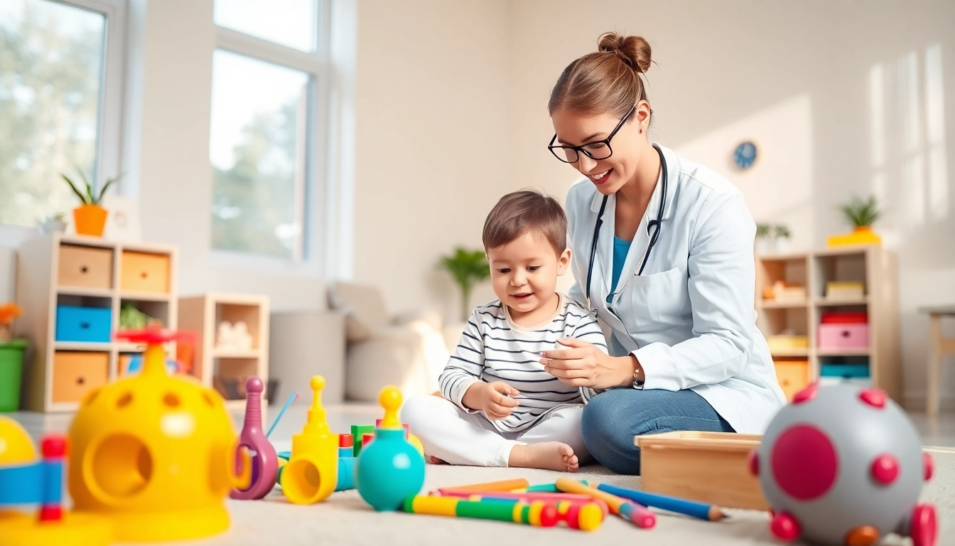 Engaging ABA therapy in Troy session between a therapist and child in a vibrant therapy room.