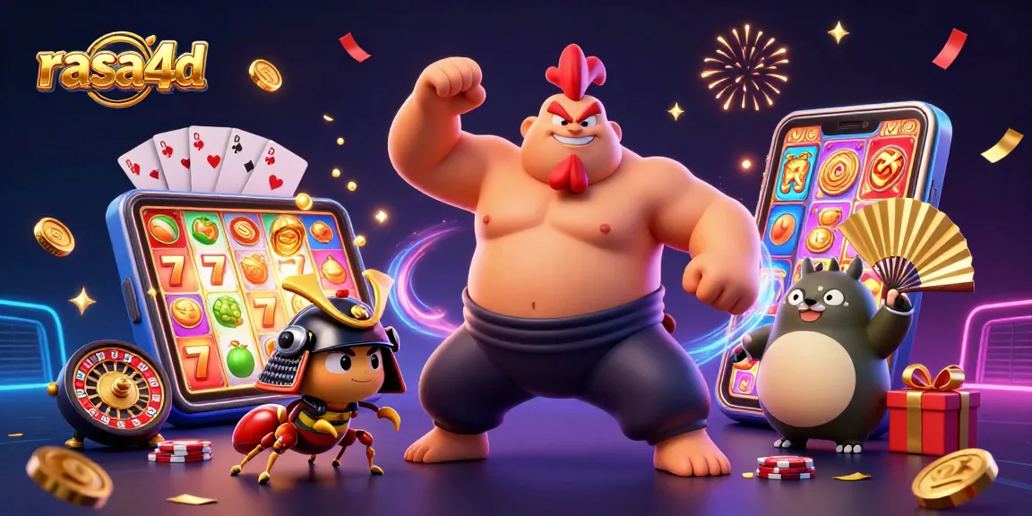 Rasakan keseruan rasa4d dengan ilustrasi kasino penuh aksi dan karakter unik.