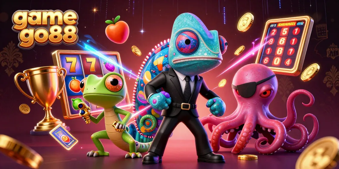 Experience the excitement of game go88 with vibrant slot reels and playful characters in dynamic action.