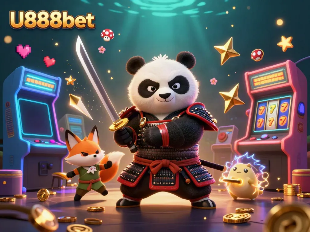 Experience U888bet's vibrant animated casino world with engaging characters and gaming elements.
