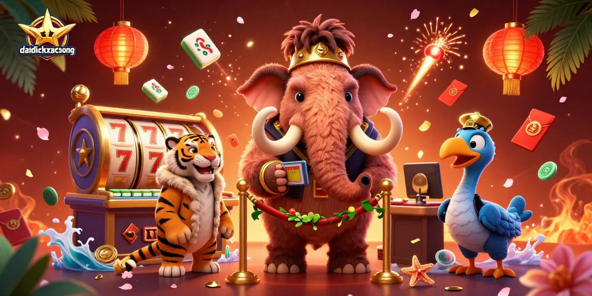 Engage in exciting gameplay with daidichxacsong as a saber-tooth tiger VIP meets a mammoth casino bouncer.