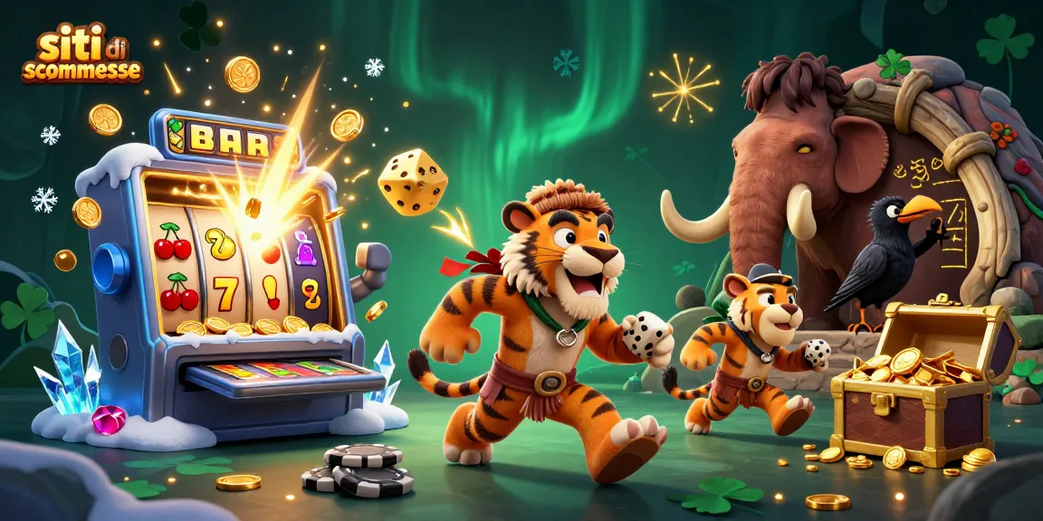 Siti di scommesse con uomo delle caverne e tigre in un casinò preistorico, coinvolgente scena di casinò
