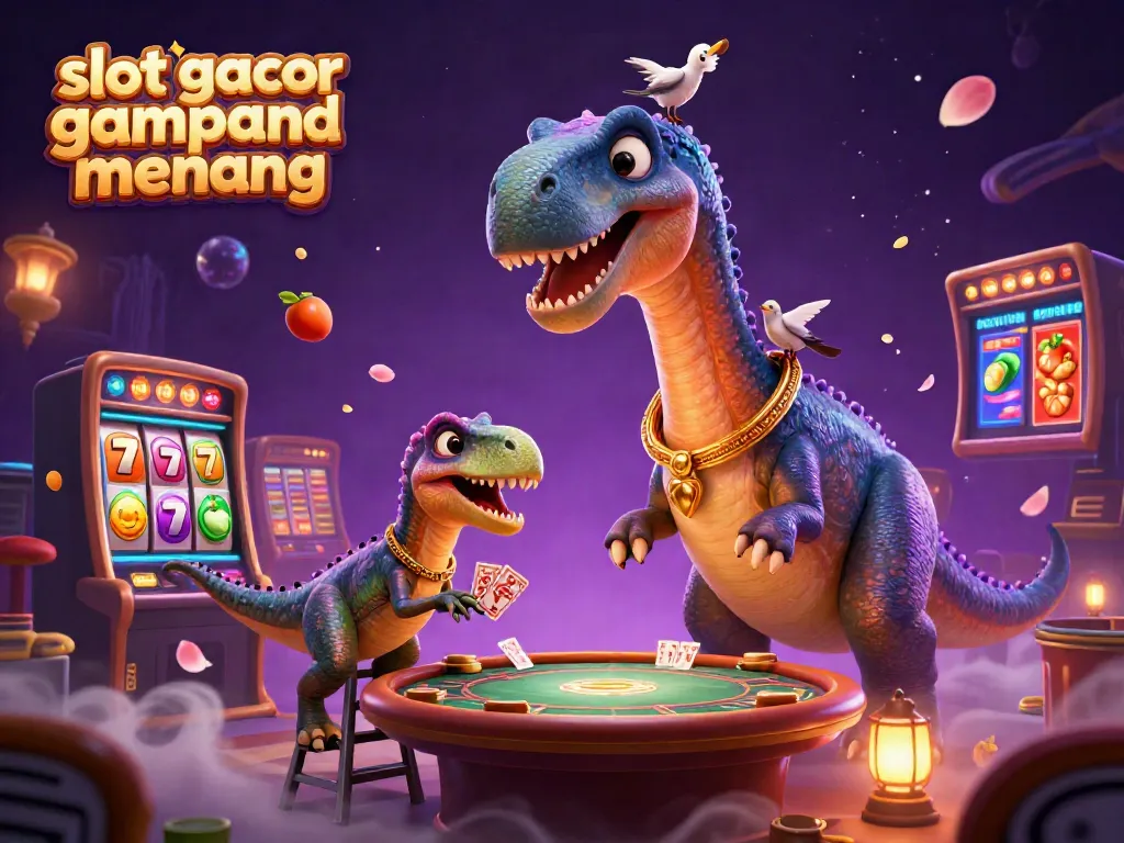 Experience slot gacor gampang menang in a vibrant casino scene with dynamic characters and rich game elements.