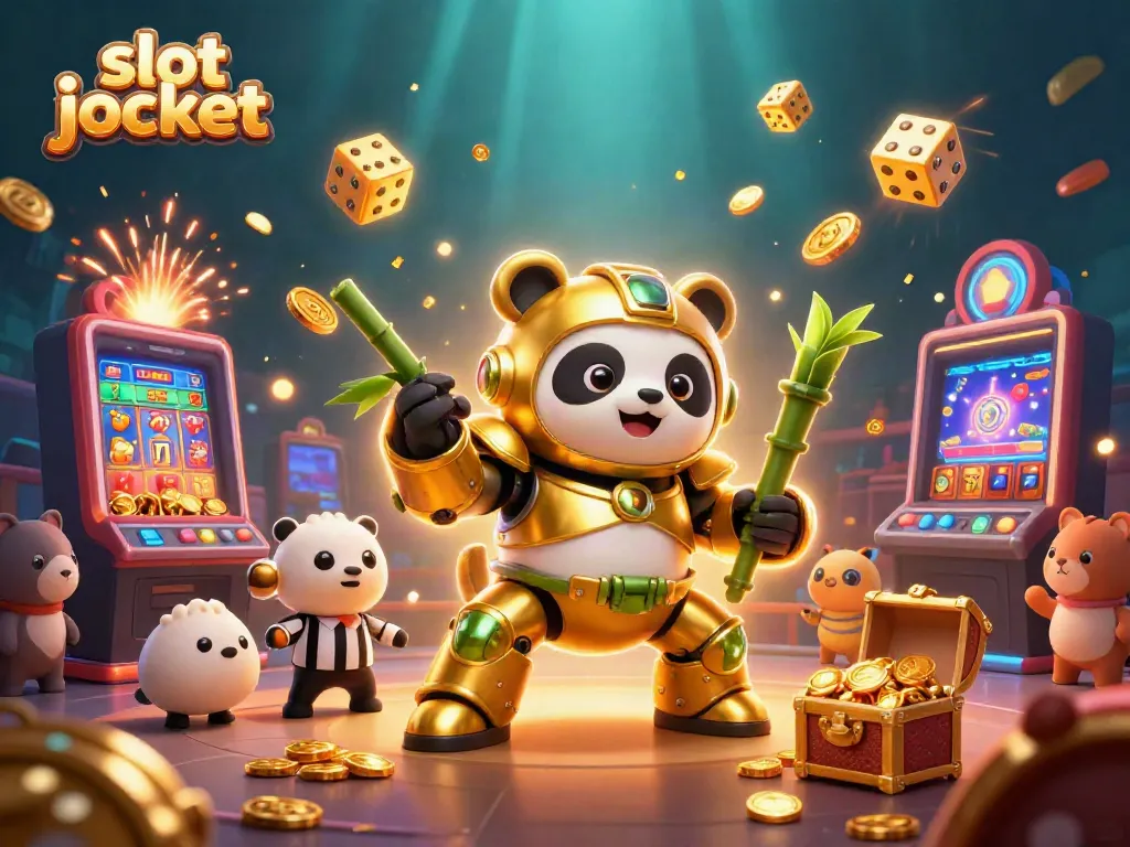 Experience the thrill of winning the slot jackpot with an explosive 3D casino scene featuring vibrant characters and game elements.