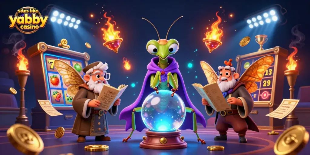 Spin and win at exciting sites like yabby casino with vibrant gaming characters and dynamic casino elements.