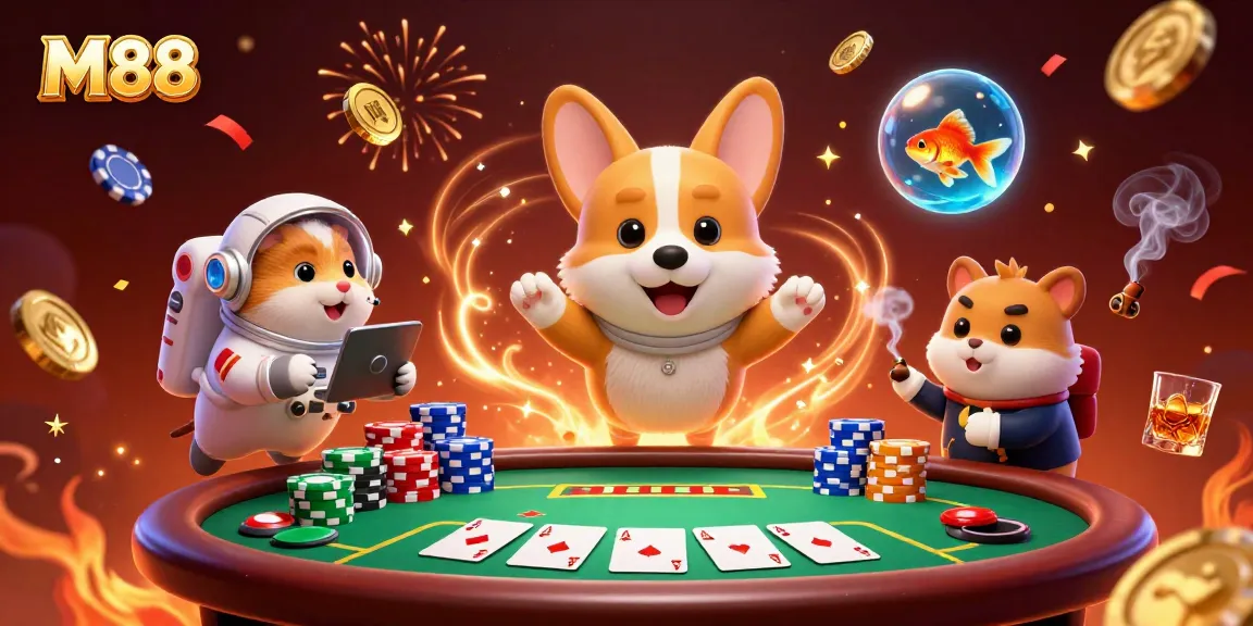 M88 offers thrilling gaming adventures with a 3D animated space casino theme featuring vibrant elements.