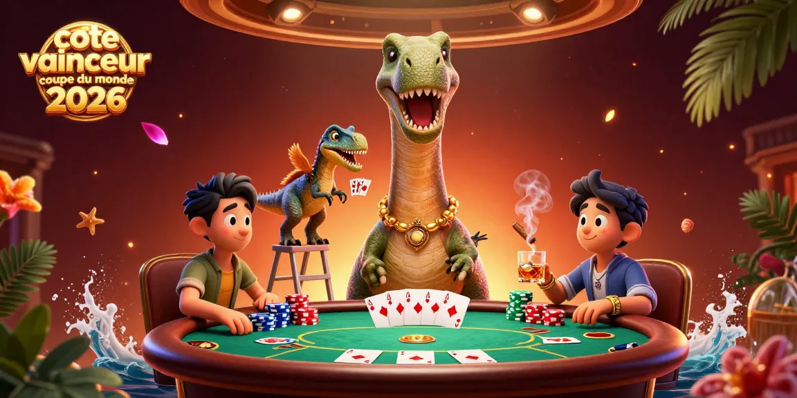 Pariez avec les meilleures cotes vainqueur coupe du monde 2026 sur une scène dynamique de poker.