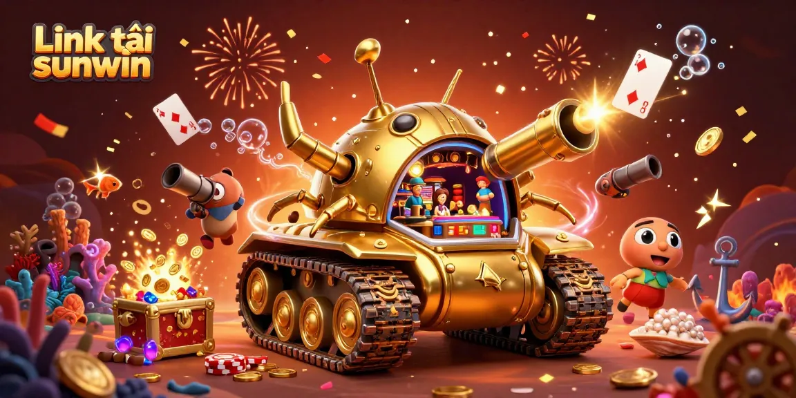 Link tải sunwin showcases a dynamic 3D casino scene filled with vibrant gaming elements.