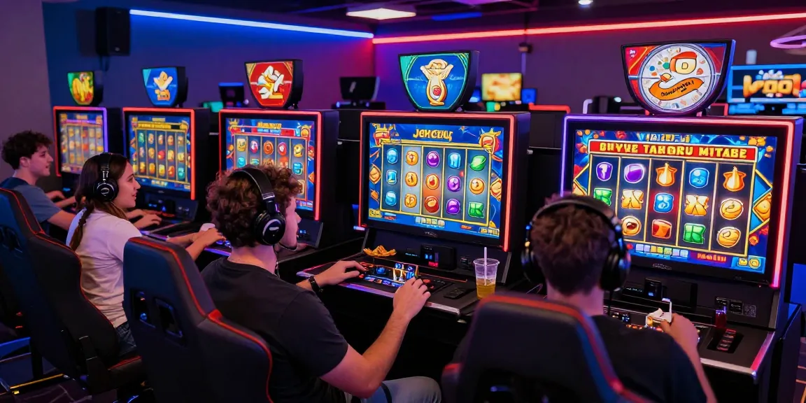Exciting slot mpo gaming experience with colorful graphics and engaged players in a vibrant setting.