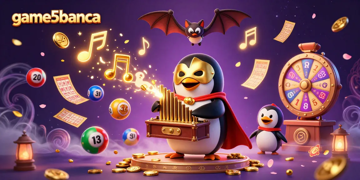 Experience thrilling gameplay with game5banca through a dynamic scene of winning lottery and casino elements.