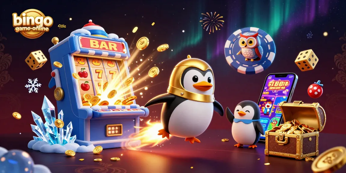 Experience jackpot thrills at bingo-game-online with a dynamic 3D penguin and vibrant casino elements.