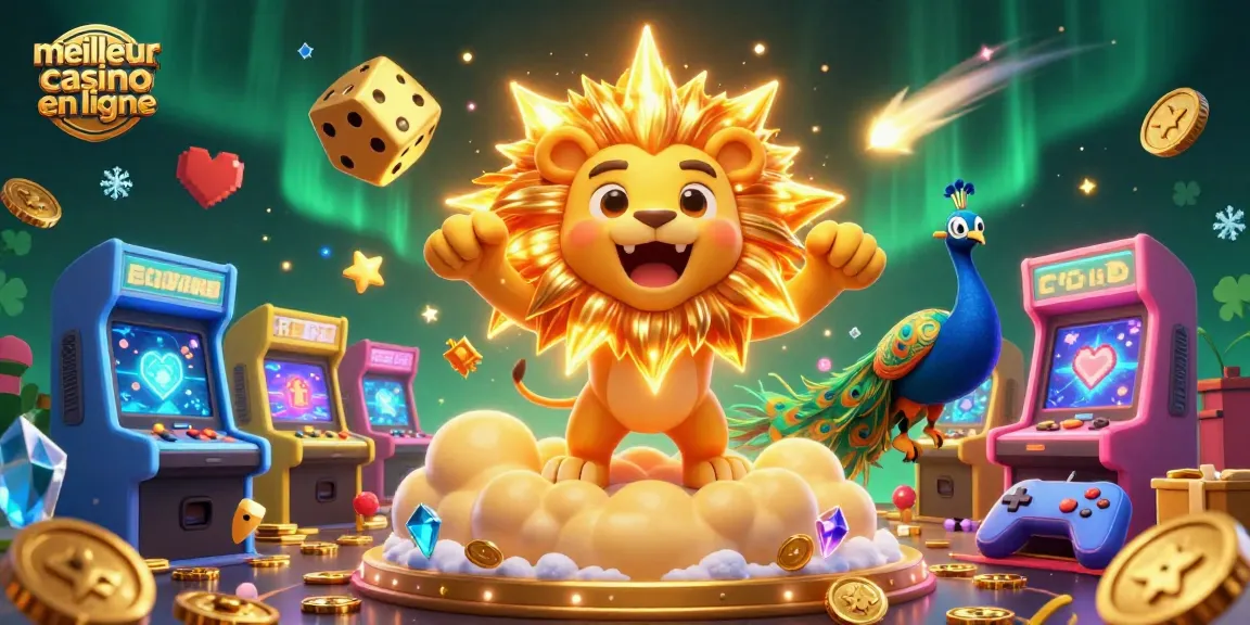 Découvrez le meilleur casino en ligne avec ce lion flamboyant et des dés dorés. Amusez-vous !