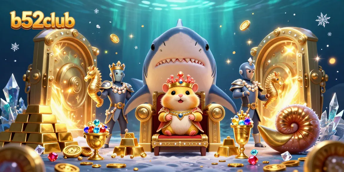 Engage in thrilling games at b52club with 3D characters celebrating treasure and adventure.
