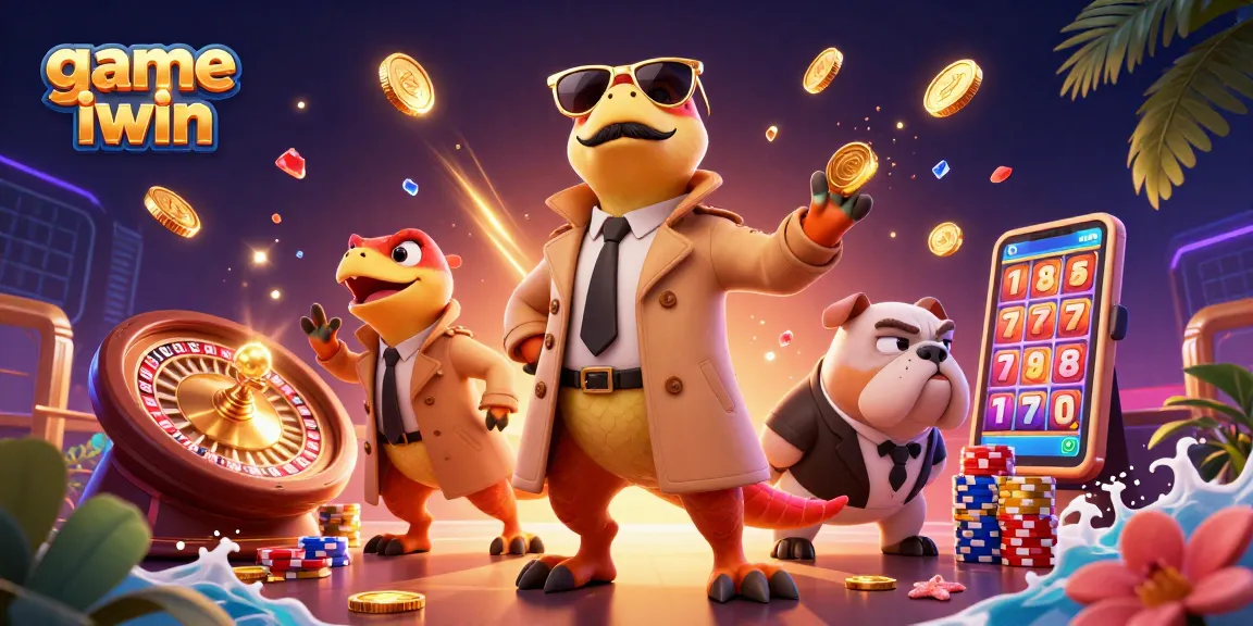 Experience excitement in game iwin as raptors sneak into a VIP casino lounge amidst flying coins and gems.