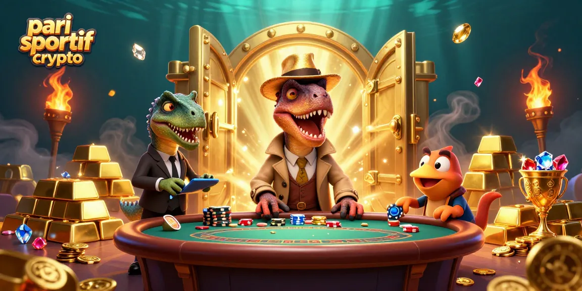 Pari sportif crypto : mise en scène dynamique de personnages de casino 3D avec des éléments de jeu captivants.