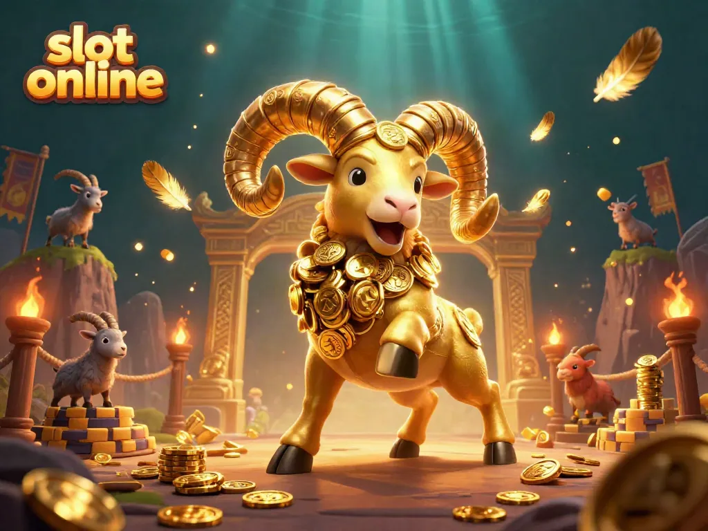 Spin the reels with slot online as a golden ram charges through the casino scene.