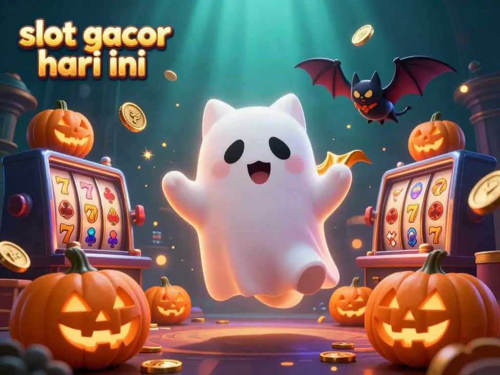 Engage with slot gacor hari ini through a lively 3D ghost cat and casino elements.