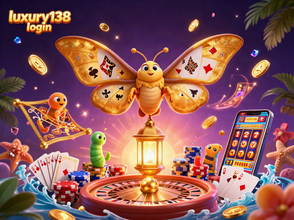 Login luxury138 untuk memulai kemenangan dengan mesin slot dalam ilustrasi kasino berwarna-warni ini.
