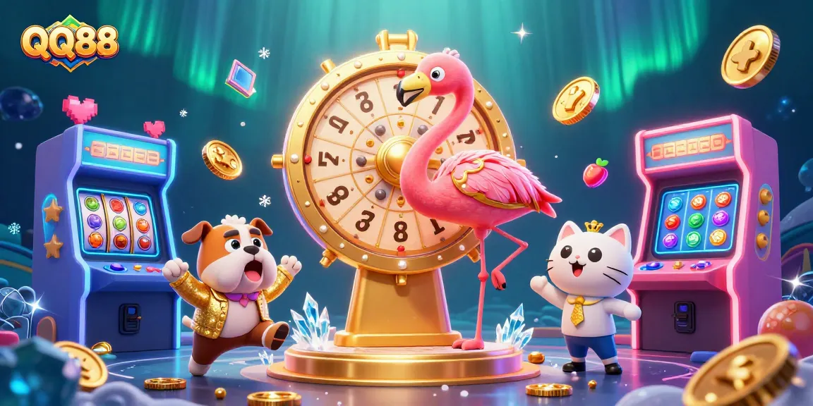Join the excitement at QQ88, where gamers spin and win on a vibrant prize wheel!