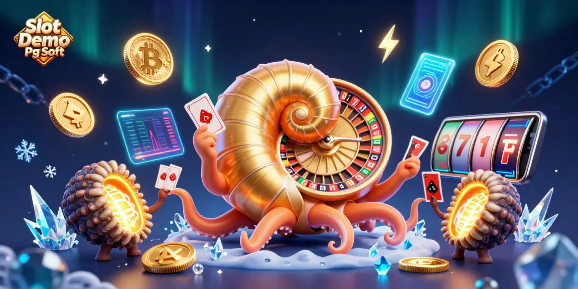 Experience Slot Demo Pg Soft with vibrant animated 3D casino and crypto elements in an engaging scene.